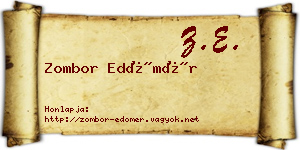 Zombor Edömér névjegykártya